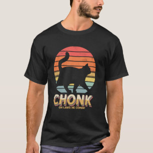 Camiseta Gato Gordo Divertido Chiste Gato Chonk Oh Dios Él