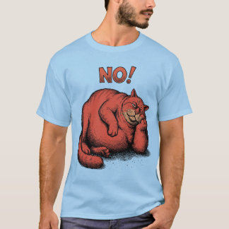 Camiseta Gato Gordo Divertido "¡NO!" Antisocial