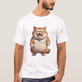 Camiseta Gato gordo enojado lindo gato gracioso gato enojad