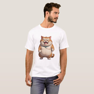 Camiseta Gato gordo enojado lindo gato gracioso gato enojad