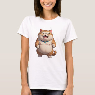 Camiseta Gato gordo enojado lindo gato gracioso gato enojad