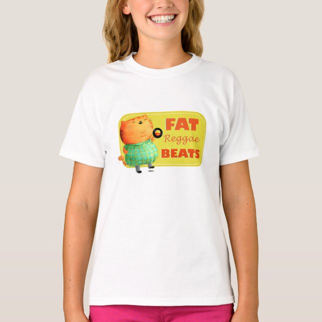 Camiseta Gato gordo graso graso del reggae (Anverso)