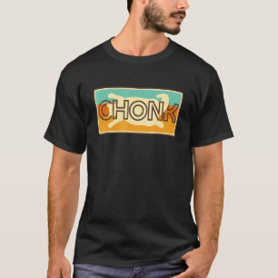 Camiseta Gato Gordo Meme Gato Chonk Atardecer Retro Vintage