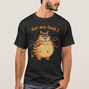 Camiseta Gato Gordo Retro Pidiendo Comida