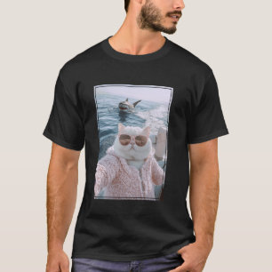 Camiseta Gato Gordo y Guay Selfie en Barco de Yate con Tibu