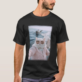 Camiseta Gato Gordo y Guay Selfie en Barco de Yate con Tibu