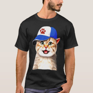 Camiseta Gato Gorra de béisbol Gato que lleva Deportes Masc