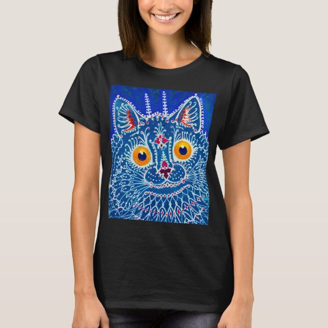 Camiseta Gato gótico azul (Anverso)