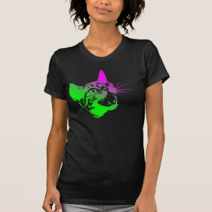 Camiseta Gato Gótico Feral Malvado Espantoso Gruñido Colmil