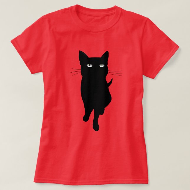 Camiseta Gato gótico negro (Diseño del anverso)