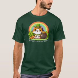 Camiseta Gato gracioso afortunado irlandés feliz día de los