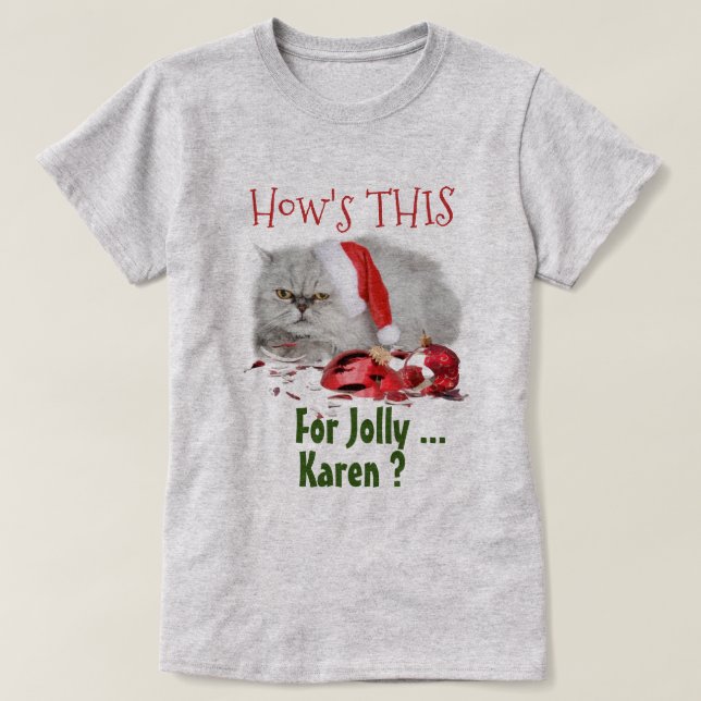 Camiseta Gato gracioso ama a Navidades listos (Diseño del anverso)