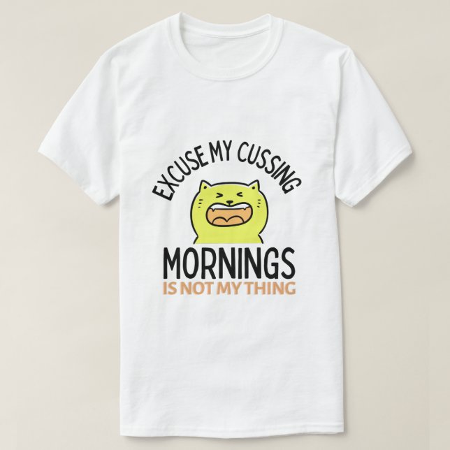 Camiseta Gato gracioso amarillo sarcástico | Zazzle (Diseño del anverso)