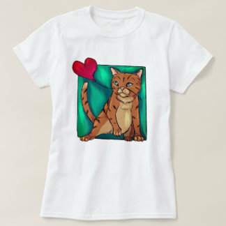 Camiseta Gato gracioso con globo de corazón