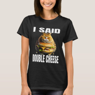 Camiseta Gato Gracioso Con Hamburger Dije Gato De Queso Dob