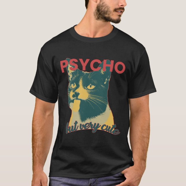 Camiseta Gato gracioso con lengua fuera (Anverso)