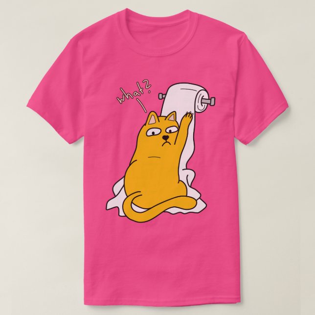 Camiseta Gato gracioso con papel higiénico (Diseño del anverso)