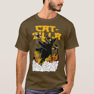 Camiseta Gato gracioso de CATZILLA diciendo que el monstruo