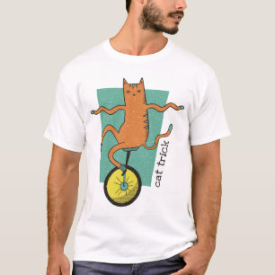 Camiseta Gato gracioso de gato montando un uniciclo
