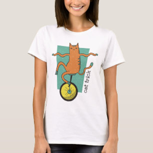 Camiseta Gato gracioso de gato montando un uniciclo