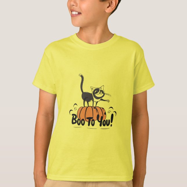 Camiseta Gato gracioso de Halloween diciendo "bú para ti" (Anverso)