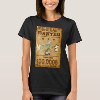 Camiseta Gato gracioso de mujeres "buscadas asesinas de pla