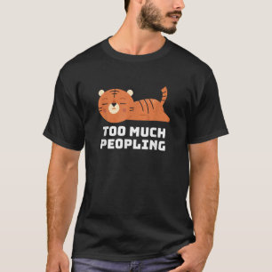 Camiseta Gato gracioso durmiendo demasiada gente Nap Sarcás