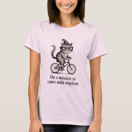 Camiseta Gato gracioso en bicicleta - Arte critico travieso
