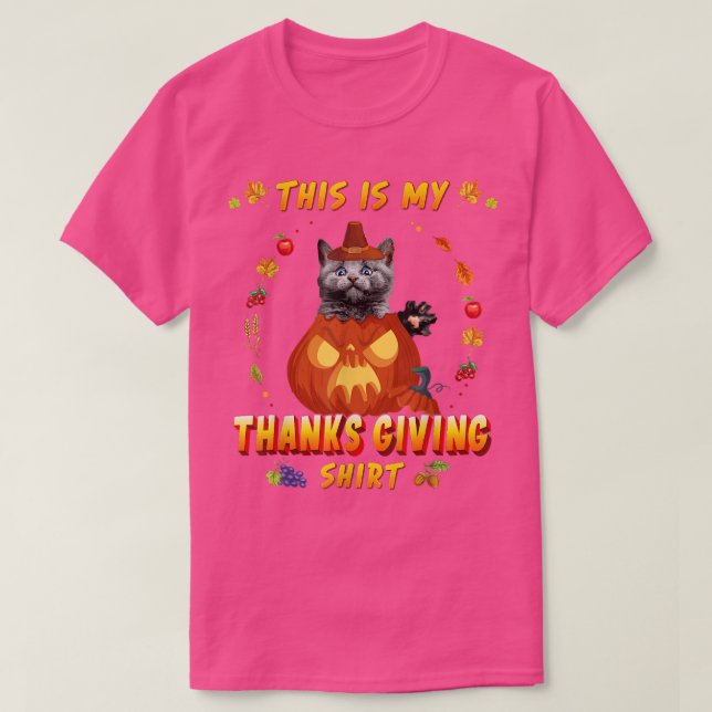 Camiseta Gato Gracioso En La Calabaza Otoño Cae Esto Es Mi  (Diseño del anverso)