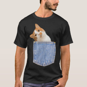 Camiseta Gato gracioso en Pocket T para mujeres, hombres, C