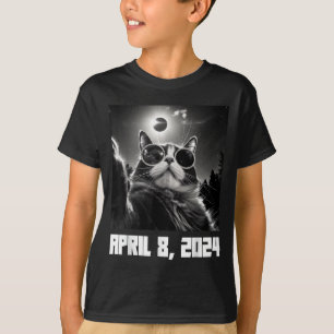 Camiseta Gato gracioso en selfie de eclipse solar total