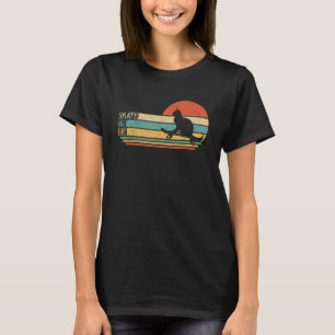 Camiseta Gato Gracioso En Skateboard, Skateboarder Retro