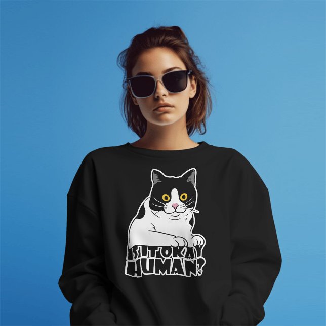 Camiseta Gato Gracioso: ¿Está Bien, Humano? (Subido por el creador)