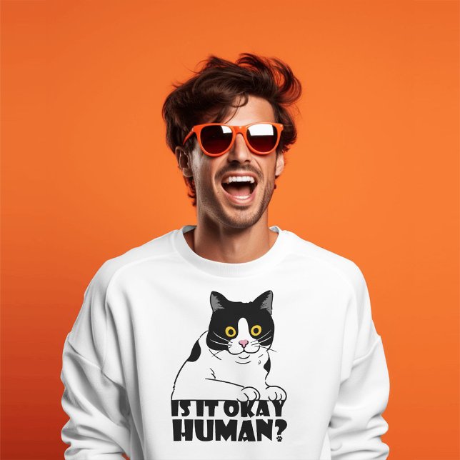 Camiseta Gato Gracioso: ¿Está Bien, Humano? (Subido por el creador)