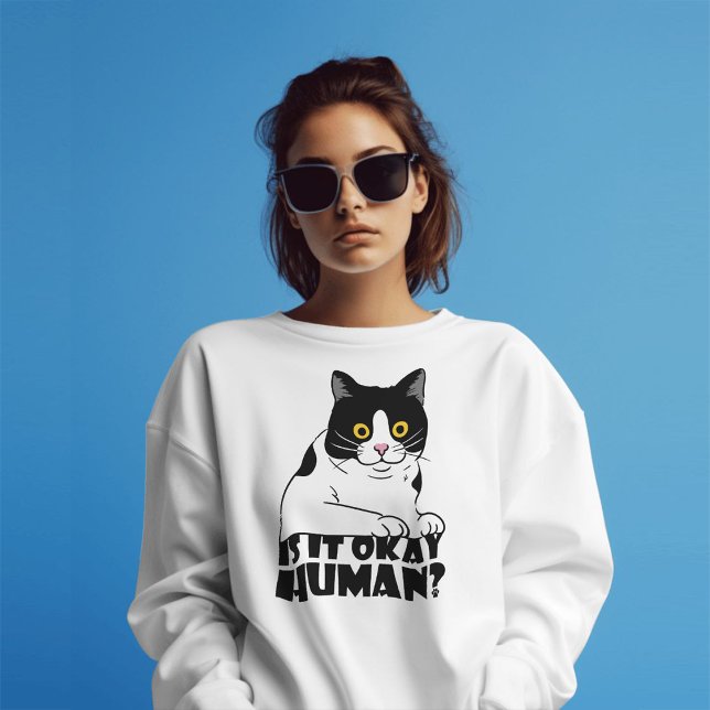 Camiseta Gato Gracioso: ¿Está Bien, Humano? (Subido por el creador)