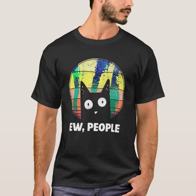 Camiseta Gato Gracioso Ew Gente Meowy Gato Amantes Hombres  (Anverso)