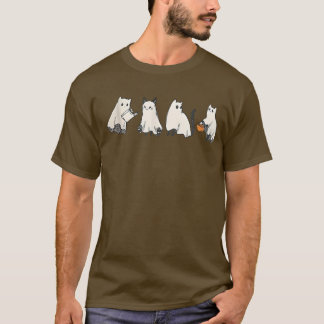 Camiseta Gato gracioso gato fantasma gato negro Halloween p