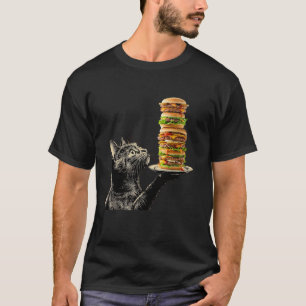 Camiseta Gato gracioso hamburgués Kitten Meow Paws Purr Cat