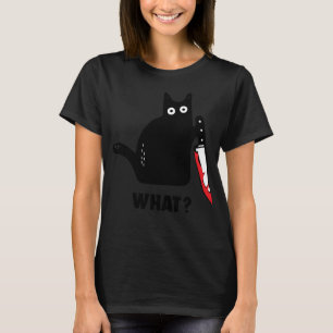 Camiseta gato gracioso lo que Bloody cuchillo bruja sangre 