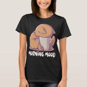 Camiseta Gato gracioso mañana Sólido Gato sarcástico ama a