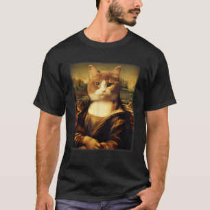 Camiseta Gato gracioso Meowna Mona Lisa Parodia de gato Hom