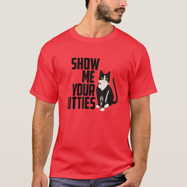 Camiseta Gato gracioso, muéstrame tus gatitos, pícaro (Anverso)
