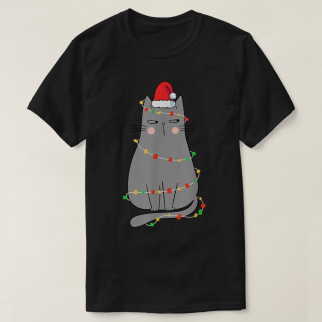 Camiseta Gato gracioso Navidades mujeres Navidades Cat Sant (Diseño del anverso)