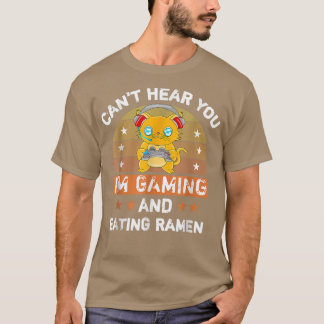 Camiseta Gato gracioso no te puede oír que estoy jugando y