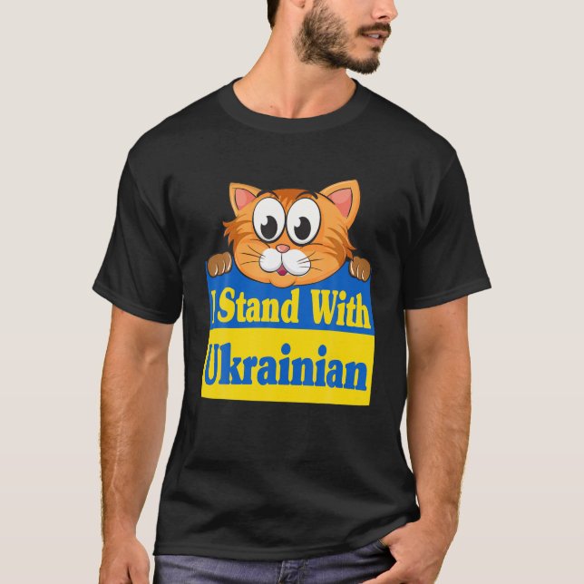 Camiseta Gato gracioso que apoyo a gato ugandés ucraniano (Anverso)
