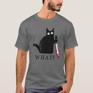 Camiseta ¿Gato gracioso qué? Gato Negro Asesino Con Gif D