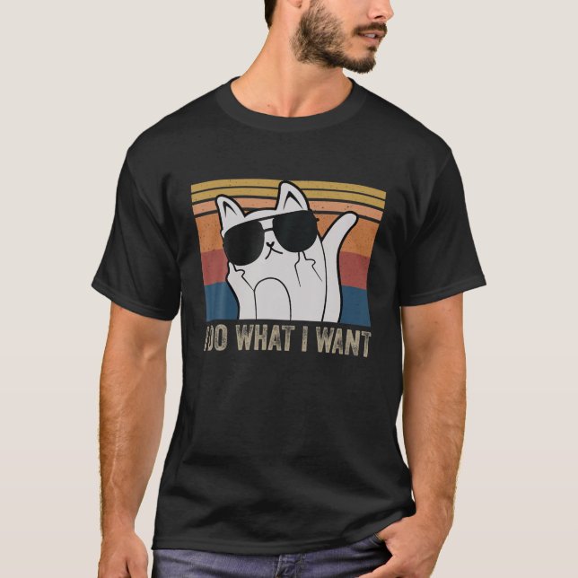 Camiseta Gato gracioso que hago lo que quiero con mi regalo (Anverso)
