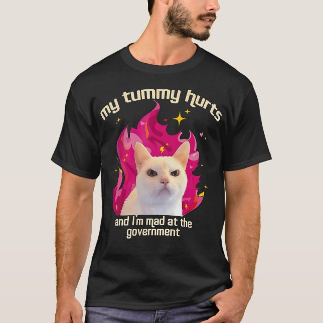 Camiseta Gato gracioso que me duele la momia y estoy triste (Anverso)