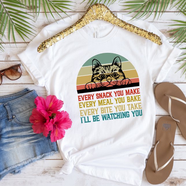 Camiseta Gato gracioso que te estaré vigilando (Subido por el creador)
