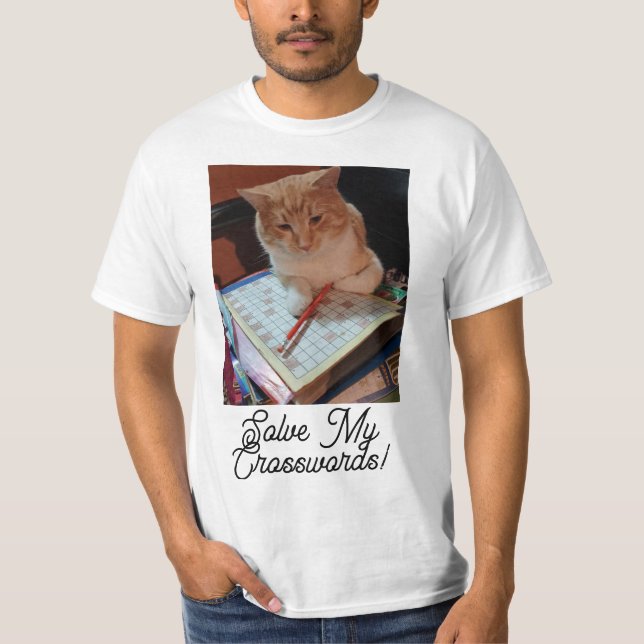 Camiseta Gato Gracioso Resuelve A Mi Personalizar De Crossw (Anverso)